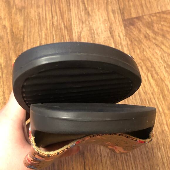 NWOT Guess Brown Floral Slip On Slide Sandals Size 8 - Picture 7 of 12